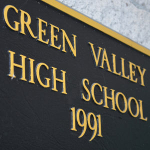 Green Valley High School Established Plaque